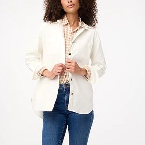J Crew Factory White Corduroy Shirt Jacket